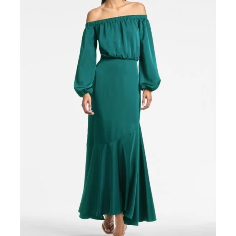 Sachin + Babi Kai Off-Shoulder Bishop Sleeve Gown